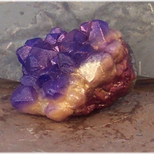 Amethyst Raw Crystal Geode Soap Rock Medium Height Crystal Formation, Lavender Soap