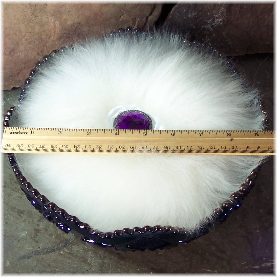 Powder Puff with Purple Crystal Handle Extra Large Merino Etsy