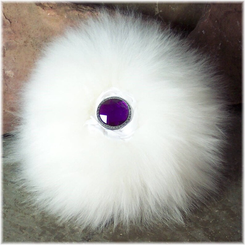 Powder Puff with Purple Crystal Handle Extra Large Merino Etsy