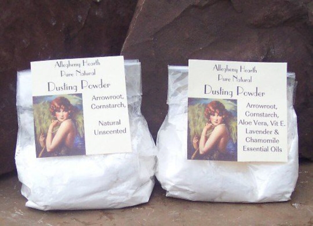 Body Powder, Natural Dusting Powder, One 8 Ounce Bag Lavender or