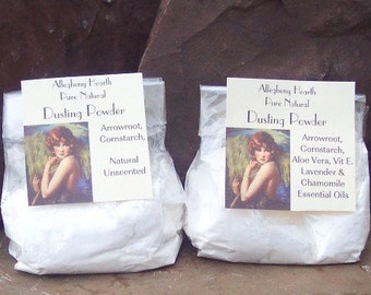 Body Powder, Natural Dusting Powder, One 8 ounce bag  Lavender or Unscented Powder