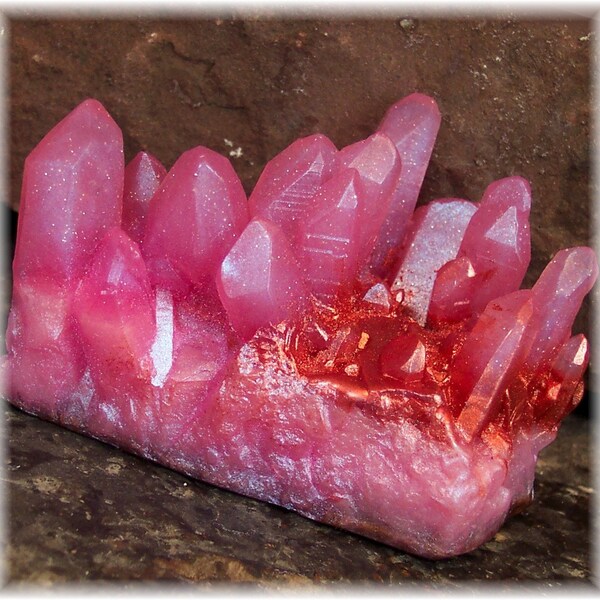 Rose Quartz Soap Rock Raw Crystal Geode Formation Rose Petal Scent