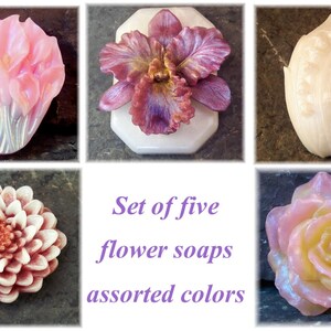 Flower Soap, Soap Gift Set, Set of 5 Assorted Flower Garden Soaps,  Fragrant Soap, Decorative Soap