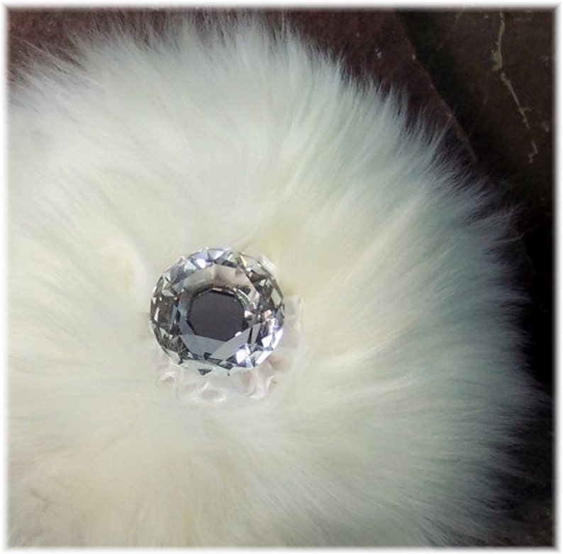 Faceted Crystal Handle Body Powder Puff Handmade with Luxury Etsy