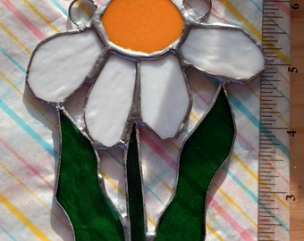 stained glass, daisy flower suncatcher