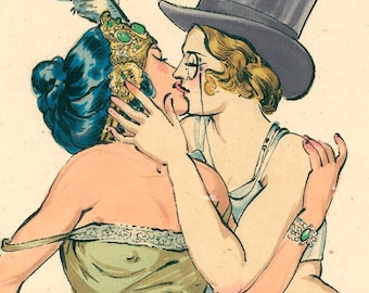 Old Fashioned Love Queer Lovers 20's Romance Genderqueer Art Felix d'Eon - Poster