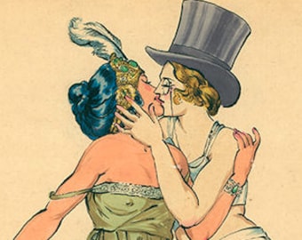 Old Fashioned Love Queer Lovers 20's Romance Genderqueer Art Felix d'Eon - Poster