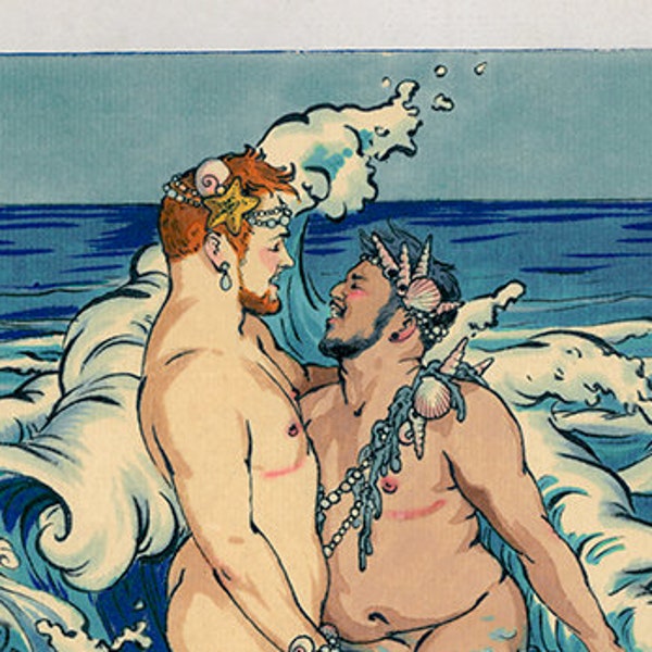 Los Sirenitos Transgender Mermen Trans Love Merman Queer Art LGBT Romance Felix dEon - Poster