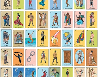 Loteria Poster LGBTQ Pride Queer Latinx Loteria Cards Gay Mexican Art Felix dEon - Poster