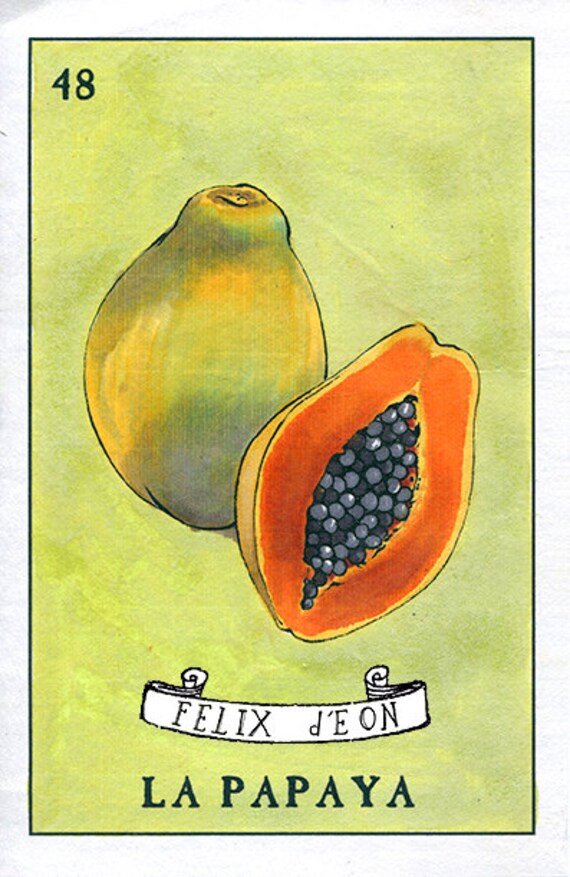 La Papaya Gay Mexican Spanish Slang Latinx Queer Loteria Art Etsy