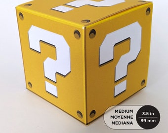 Medium Super Mario Question Treat Box - DIY Printable