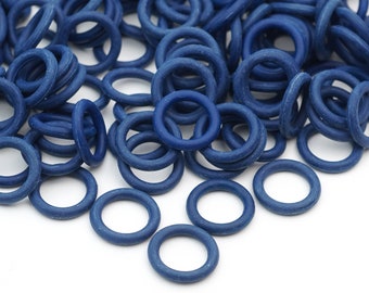 200 pcs rubber jump rings, dark navy blue color, closeout, 15mm OD 10mm ID