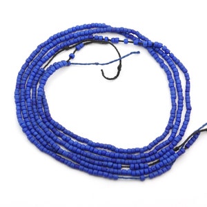 Three 11 inch strands of tiny lapis heishi beads, blue reconstituted semiprecious stone seed beads, average size 2mm image 4