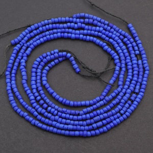 Three 11 inch strands of tiny lapis heishi beads, blue reconstituted semiprecious stone seed beads, average size 2mm image 3