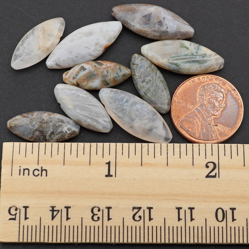 top drilled oval multicolor striped semiprecious stone 18mm 20mm 22mm 9 pcs flat silver needle agate beads
