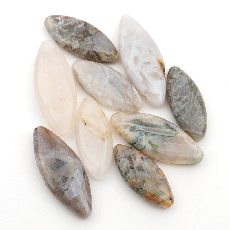 top drilled oval multicolor striped semiprecious stone 18mm 20mm 22mm 9 pcs flat silver needle agate beads