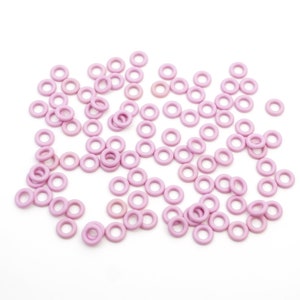 100 pcs small rubber jump rings, pink color, closeout, 7.25mm OD 3.5mm ID image 5