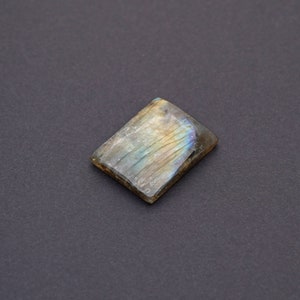 Labradorite cabochon, multicolor flash, rectangular cabochon semiprecious stone cab flat back, 25mm x 20mm