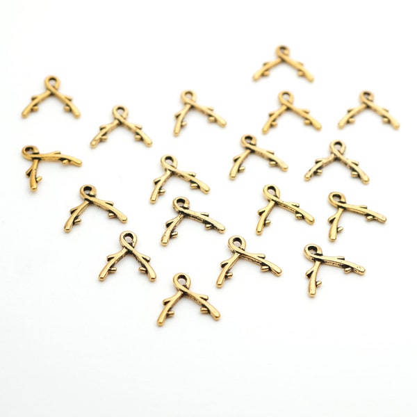 18 pcs Tierracast vine briolette bails for 15mm flat briolettes, gold plated lead free pewter pinch bails, 94-5668-26, length 13mm