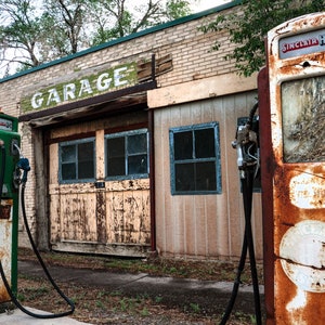 Vintage Gas Pump Photo: Highway 89, Utah Landscape Art Print