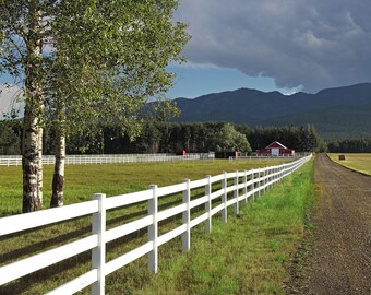 Montana Farm Landscape Photography Print: Whitefish Barn Art