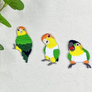 Cute Parrot Embroidered Fabric Patch, Embroidered Parrot Iron on Patch Bag Patch Hat Patches, Unique Embroidered Animal Clothing Accessories