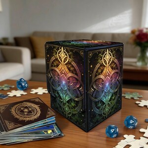 Exquisite MTG/Trading Card Box Gift, Picture Card Organizer Box Decoration, 100+ Sleeved Cards, Exquisite Card Organizer Box, Card Box Gifts