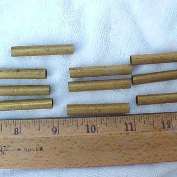 10 Vintage Brass Tubes or Spacers, 42mm x 7mm