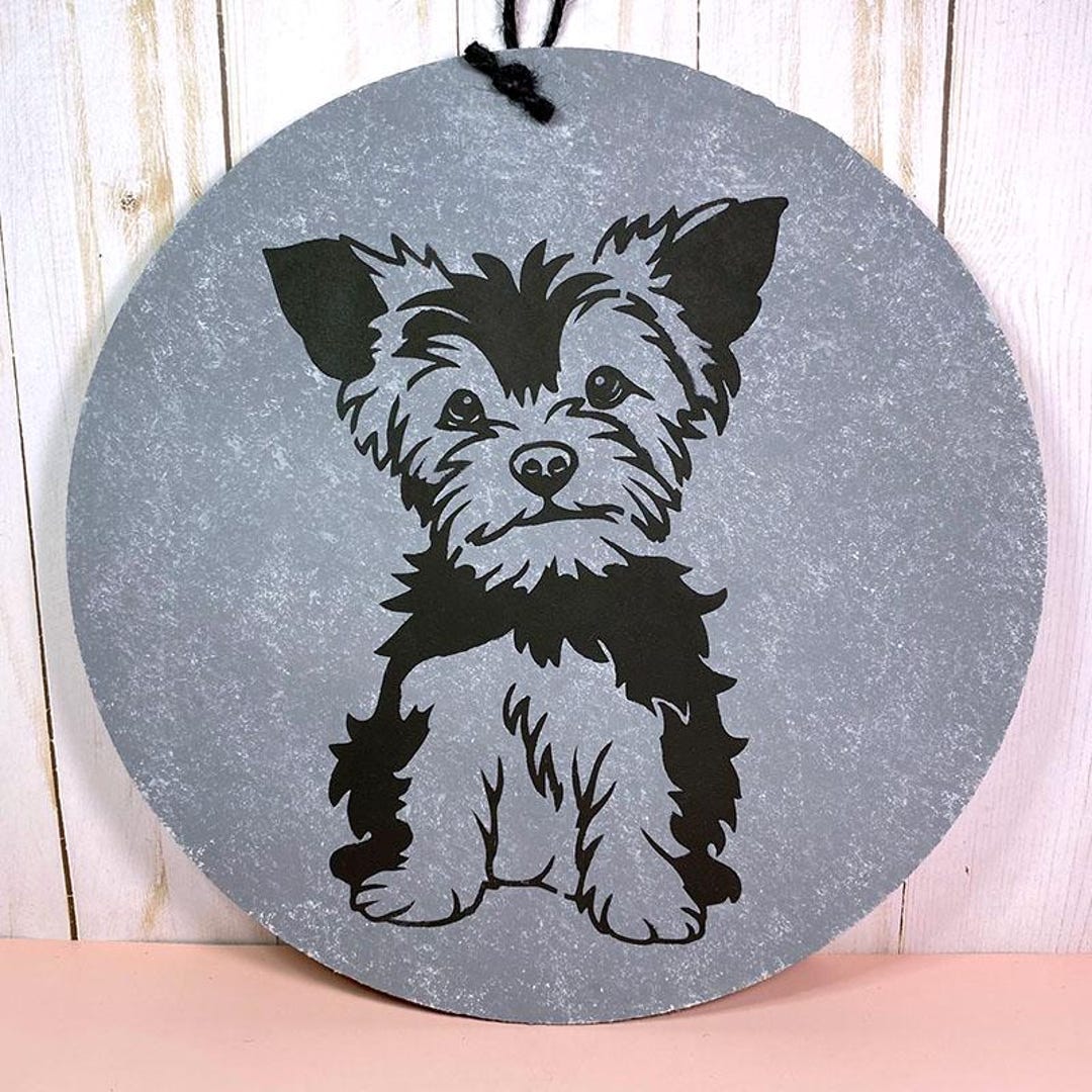 Painted Yorkshire Terrier Sign - Yorkie Decor - Etsy