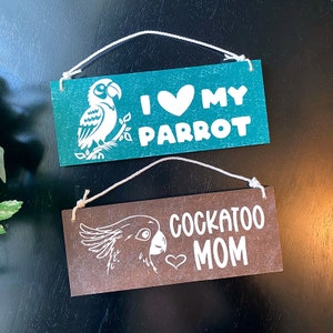 Parrot Signs Set of 2 - Parrot & Cockatoo Sign