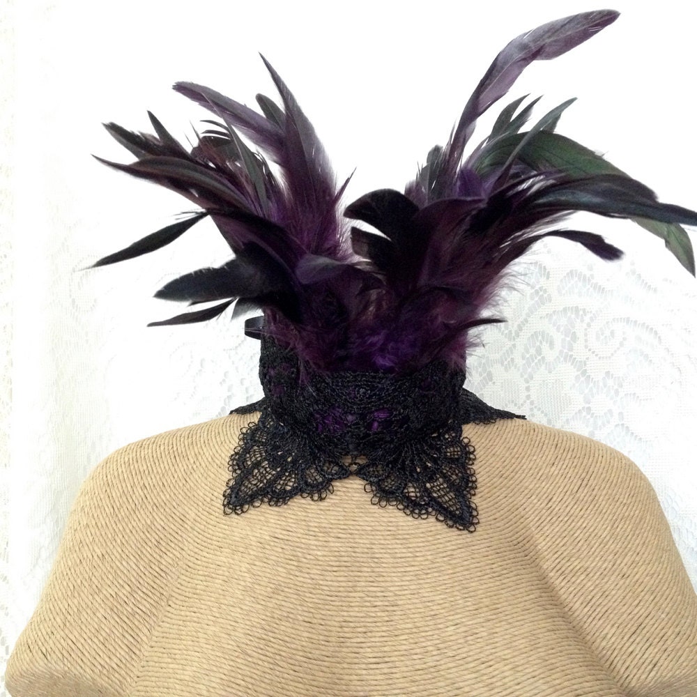 purple feather collar
