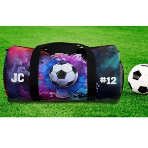 Customizable Soccer Duffel Bag, With Artwork Options and Personalized Name and Player Number, MLS and US Men&#39;s National Soccer Team