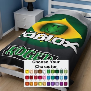 Roblox Noob Fleece Blanket Sherpa, Personalized The Noob, Piggy Limiteds Party Favors Bedding Gifts