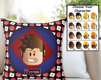 Cuscino Roblox personalizzabile con avatar da gioco e possibilità di scegliere il nome, bomboniere per feste di gioco, tazza con volto di uomo avatar, magliette con avatar da giocatore, account Royal High