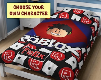 Roblox Spiel benutzerdefinierte Samtdecke, personalisierte Gamerbettwäsche, der Gamer, anpassbare Decke, Videospiel-Liebhaber-Geschenke Plüschwurf