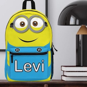 Sac à dos Minion personnalisé, sac de rentrée scolaire avec prénom personnalisé, sac à dos pour enfant et tout-petit