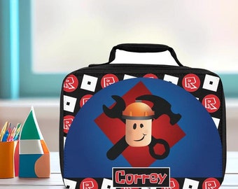 Personalized Roblox Gamer Lunch Box, The Builderman Avatar, Custome Name, Personlizename, Trendy Gamer Lunch Gear for Kids Gifts