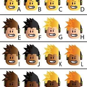 Pu&ograve; includere: Una griglia di 16 avatar di cartoni animati con diversi stili di capelli e tonalit&agrave; della pelle. Ogni avatar indossa cuffie e ha un'espressione sorridente.