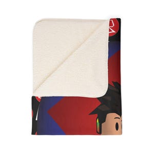 Couverture en sherpa personnalisée Avatar Roblox, literie Gamer personnalisée, jeu vidéo épais chaud polaire doux cadeaux pour hommes personnalisés, couverture personnalisable image 5