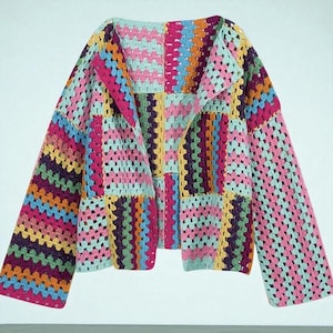Open Crochet Cardigan • Hippie Sweater • Long sleeve cardigan • Bohemian Cardigan • Warm winter Outfit • Knit cardigan • Sweater Boho