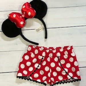 Girls Coachella shorts mouse  inspired