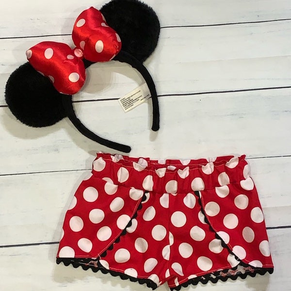 Girls Coachella shorts mouse  inspired
