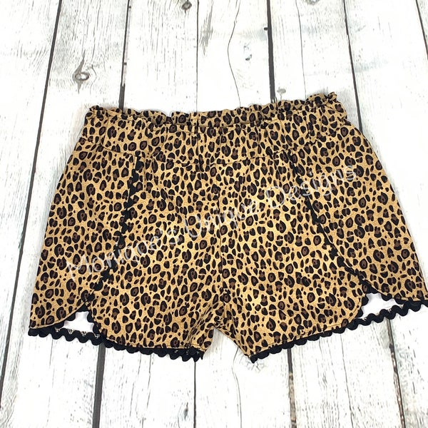 Girls Coachella shorts leopard cheetah inspired Animal kingdom