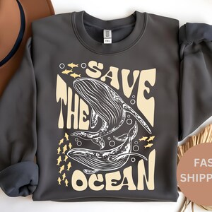 Save The Ocean 90s Retro Tshirt, Ocean Nature Shirt, Sealife, Ocean, Whale, Orca, Turtle, Dolphin Shit, Unisex Adult Tee, Ocean Gifts