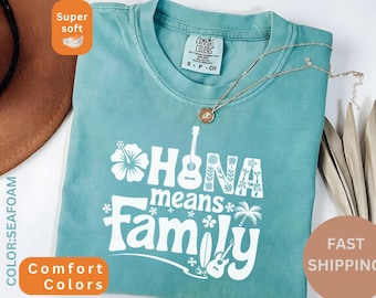 Comfort Colors Ohana Means Family Shirt: Retro Stitch Vacation Tee