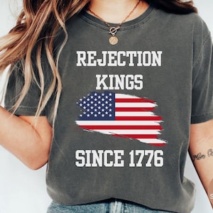 Maglietta Comfort Colors® "Rifiuto dei Re", Maglietta "Sin dal 1776", Maglietta "Nessun Re in America", Maglietta "Pro Democrazia", Maglietta "Anti Autoritario", Maglietta "Anti Maga"