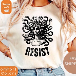 Comfort Colors® Resist Medusa Boxy Crop, Resisting Bitch Face, Female Gaze, Petrify Patriarchy, Fuck Trump FDT, Feminist Rage, Womens Rights