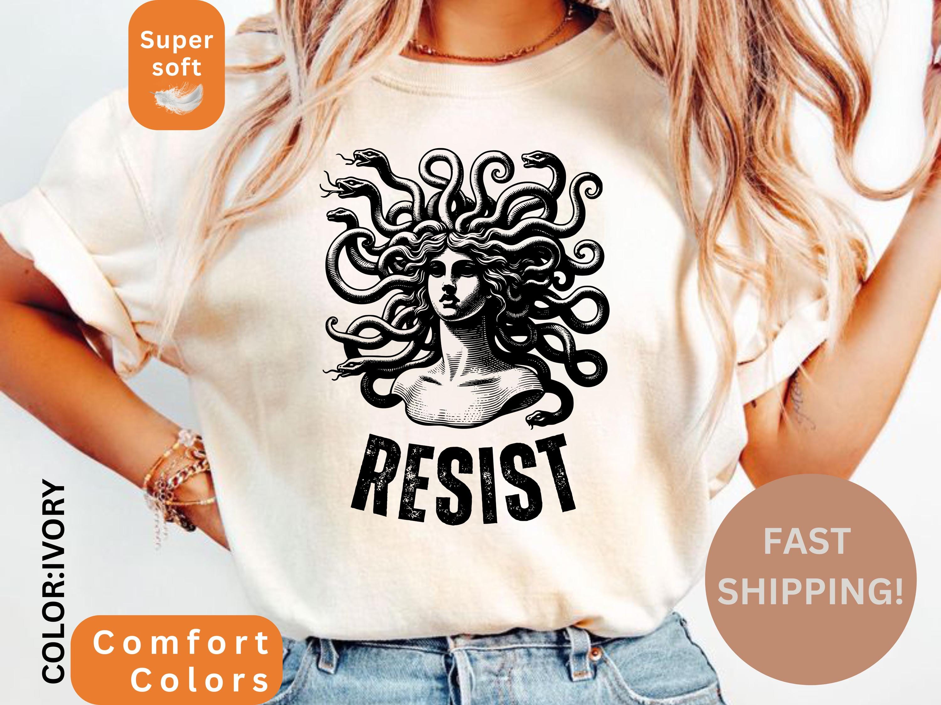 Comfort Colors® Resist Medusa Boxy Crop, Resisting Bitch Face, Female Gaze, Petrify Patriarchy, Fuck Trump FDT, Feminist Rage, Womens Rights