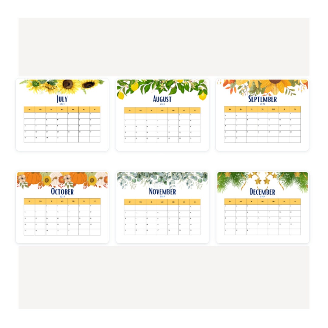 Editable and Printable 2024 Calendar - Etsy Australia