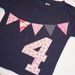 Reviewed by Anonymous reviewed Girls 4th Birthday Shirt - 4t long sleeved number 4 and pennant banner in navy and pastel pink
